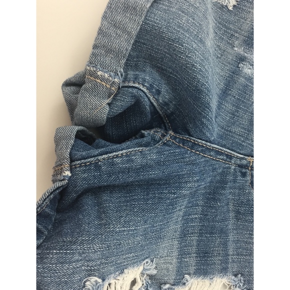 3/$25 Mudd Womans Mini Blue Denim Grunge Shorts - Picture 4 of 6